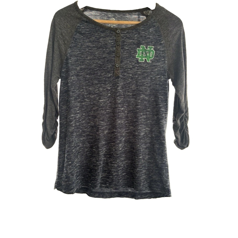 University of Notre Dame Fighting Irish Womens L Athletic Jersey Ruched Sleeve